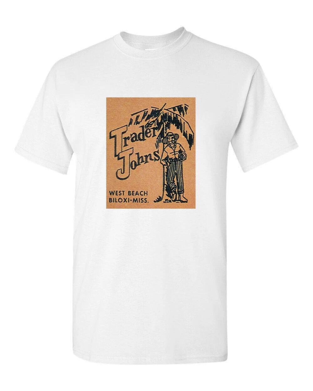 Retro Tiki T Shirt White 100% Cotton Bar No. 4 Trader John s Biloxi Mississippi M