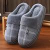 Men Home Slippers Winter Plush Male Indoor Shoes Warm Soft Non-Slip Slippers