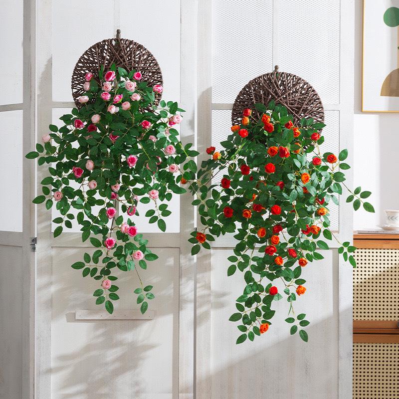 Artificial Rose Flower Vine for Wall & Pipe Decoration In Living Rooms, Malls & Courtyards