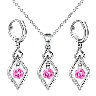 1 Set S925 Stempel Zilver Vrouwen Oorbellen Mode Geometrische Hanger Hoge Kwaliteit Zirkoon Oorbel Sets Voor Vrouwen Sieraden Geschenken