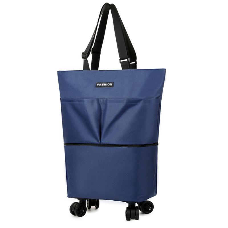 New Large-capacity Universal Wheel Bag Supermarket Shopping Portable Waterproof Handbag Foldable Luggage Trolley Bag Tugboat Bag Storage Bag