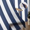 Striped Navy Blue Sheer Curtains for Kids Bedroom Living Room Voile Window Curtains Tulle Drapes