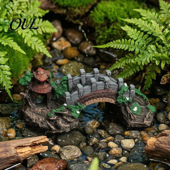 Resin Landscape Decor Aquarium Bridge Ornament, Arch Miniature Fish Tank Decor, Reptile Terrarium Mini Model for Terrarium, Fairy Garden Accessories