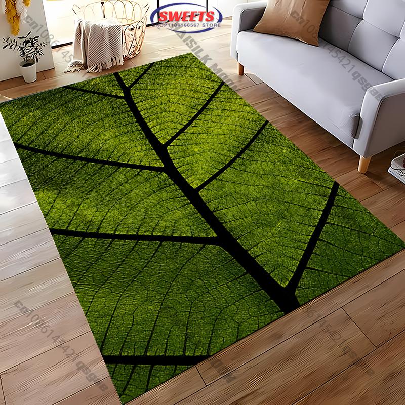 

1PC Leaf Veins Texture Printed Carpet Rug for Living Room Bedroom, Office Areas, Durable Machine Washable Mat Next Day Shipping 40x60cm (16x24in)