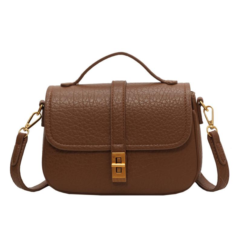 Premium Bag Women'S Bag Trendy Commuter Texture Messenger Bag Fashionable Retro Portable Small Square Bag