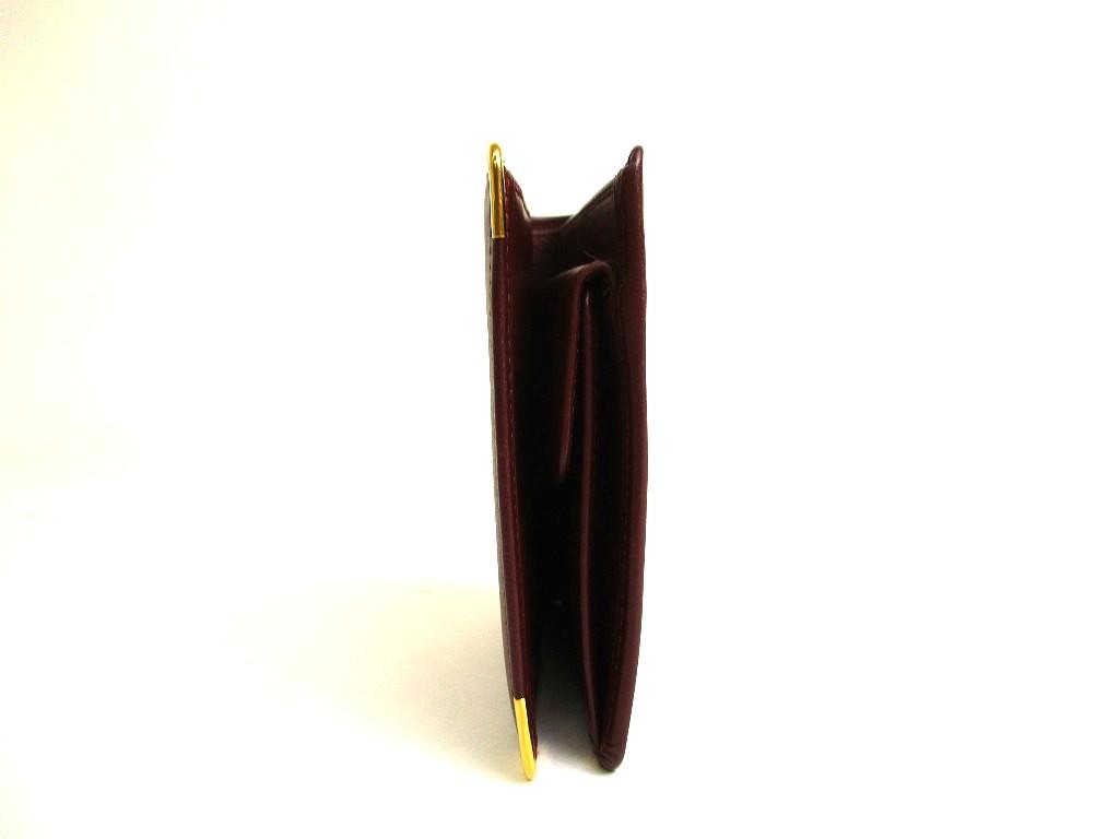 Authentic Cartier Must de Cartier Bordeaux Leather Bifold Wallet Purse #a853  Refurbished
