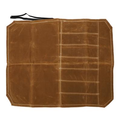 Waxed Canvas Knife Bag 7 Pocket Professional Foldable Chef Knife Roll Bag for Camping Barbecue