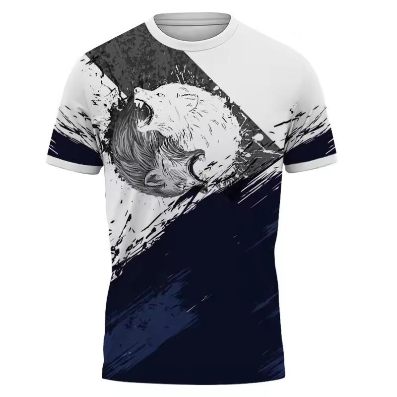 Summer New 3D Animal Wolf Horse Men T-shirt Fashion Casual Personality Print short sleeve t-shirts Sports harajuku streetwear