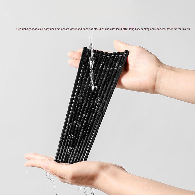 abay Black Romantic Cherry Blossom Alloy Chopsticks Set