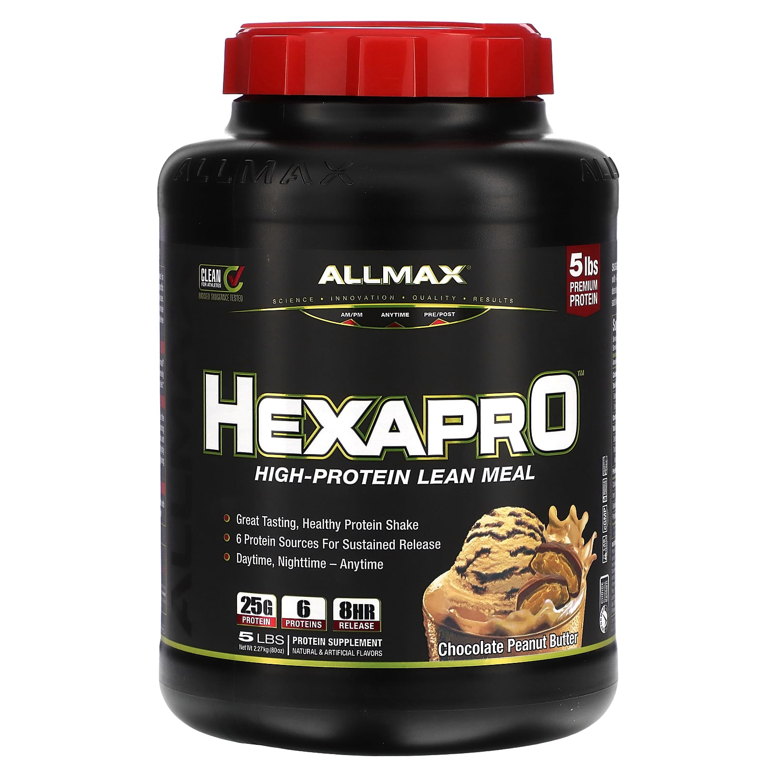 

Hexapro™, High Protein Low Fat Wheat, Chocolate Peanut Butter Flavor, 2.27Kg (5Lbs)