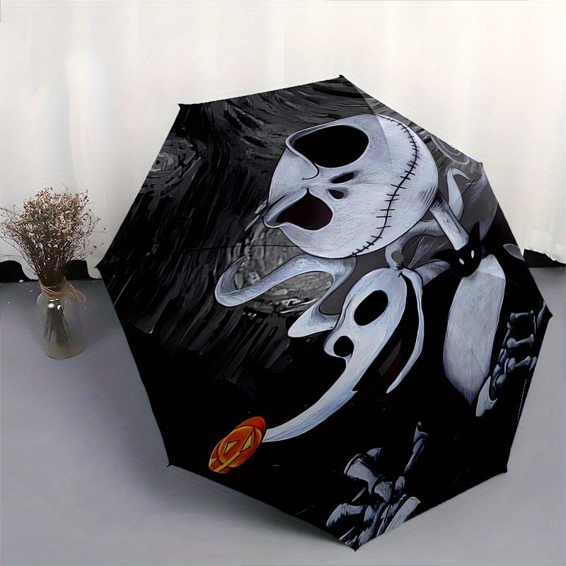 Jack Skellington, Nightmare Before Christmas Automatisches Öffnungs- und Schließschirm - 8-Rippen FaltDesign, Leicht und Tragbar, Geeignet