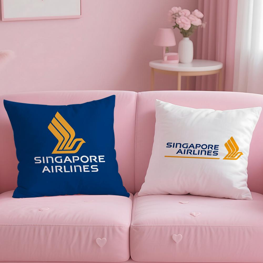 Singapore Airlines Pillow Case Plush Fabric Soft Double-Sided Printed Sofa Warm Winter Home Child Gift Cushion Cover