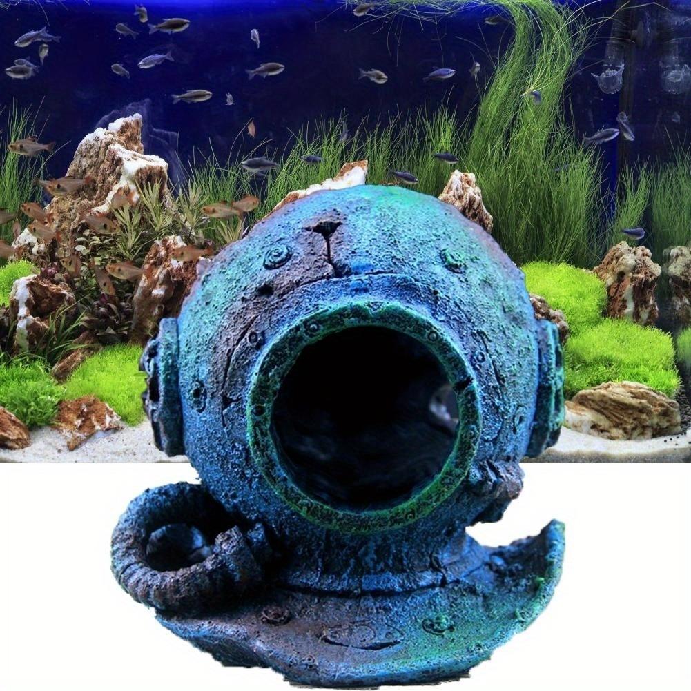 

1шт креативный аквариумный ландшафтный водолазный шлем подводный мусор аквариумное украшение синий