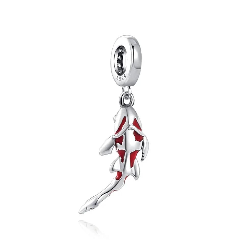 925 Silver Plated Turtle Fish Pendant Charm with Ship Star Bead for Pan Thin Bracelet Jewelry Gift
