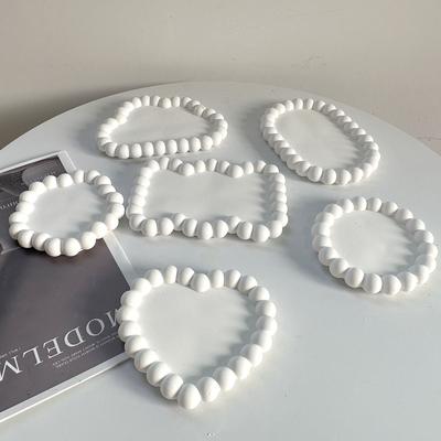 Bubble Storage Tray Silicone Mold DIY Resin Plaster Cement Gift Casting Mould Round Flower Cloud Heart Shape Coaster Home Decor