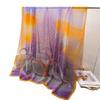Pink petal qi encryption soft yarn printing spring and summer silk scarf large long scarf travel shawl sun protection women's scarf headscarf