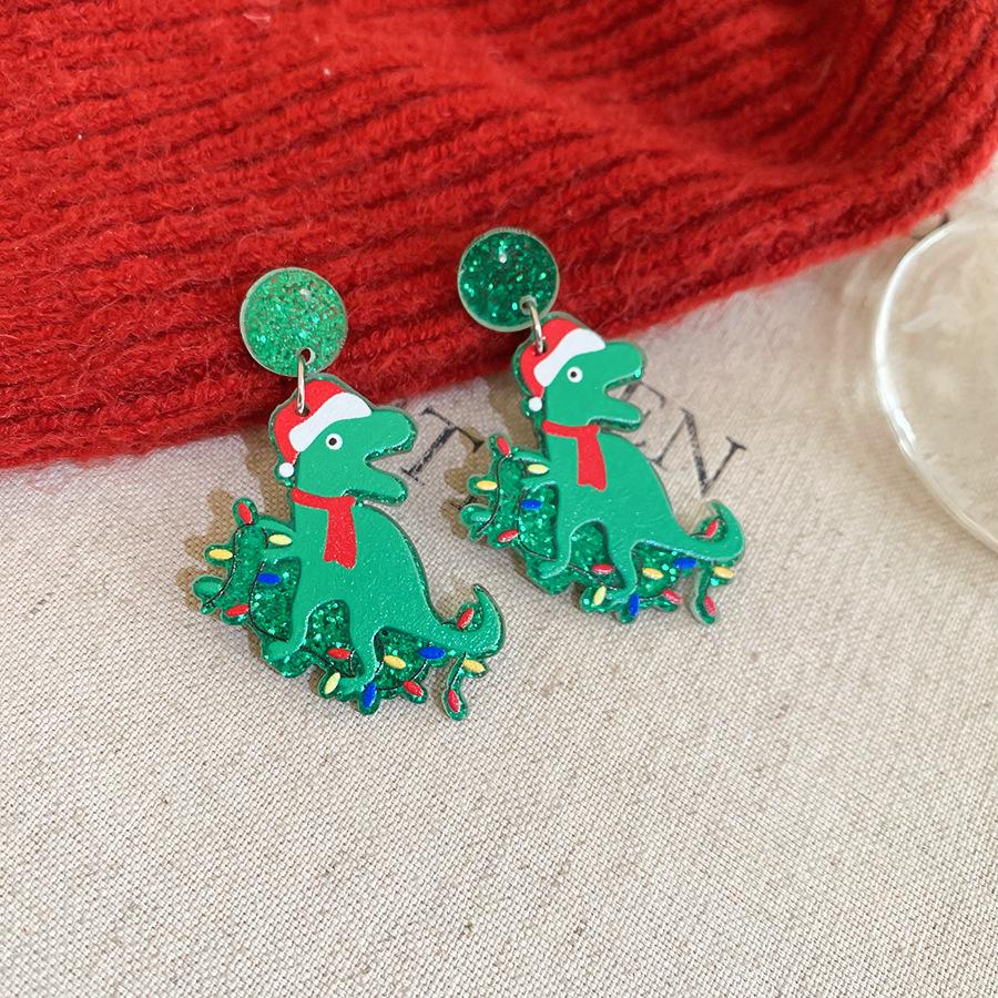 Silver Needle Acrylic Snowman & Star Christmas Earrings for Women - Elegant Festive Jewelry