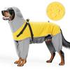 Reflective Waterproof Dog Raincoat with Hood Transparent Mask Full Coverage Pet Raincoat, Medium Large Dogs, with Traction Hole