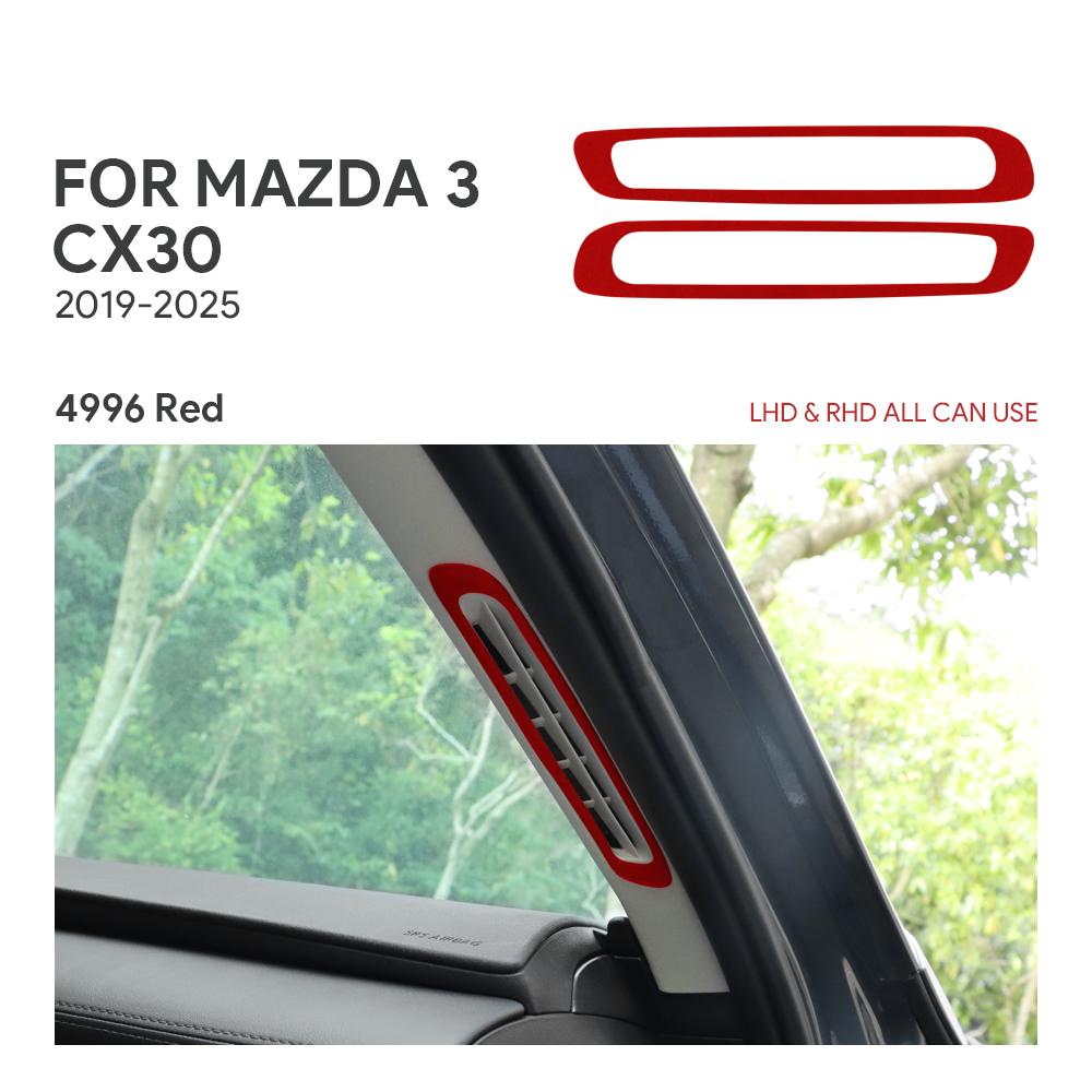 2PCS Top Suede Trim LHD RHD Sticker For Mazda 3 Axela BP CX30 CX-30 2019 2020 2025 2025 2025 2025 2025 Car A-pillar Air Outlet