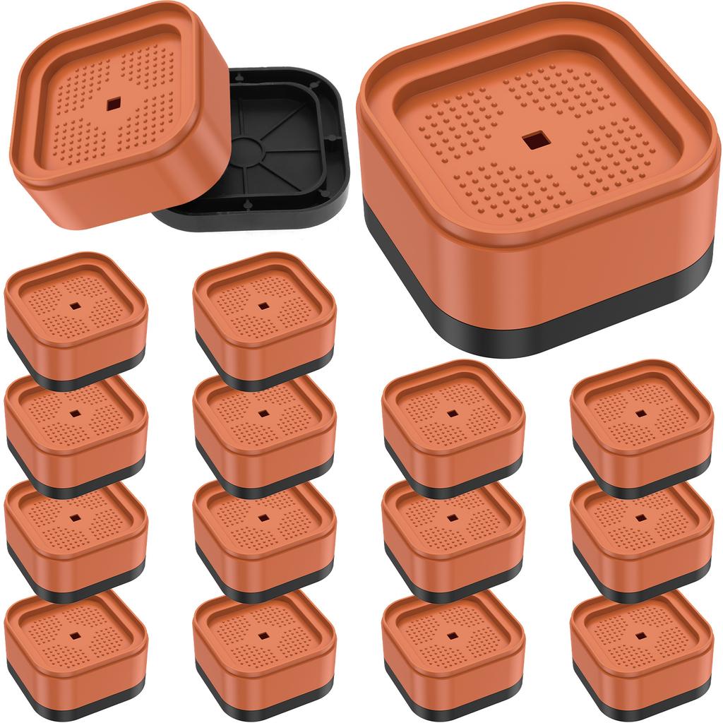 8/12/16Pcs Furniture Risers Plastic Stackable Furniture Leg Pad with Nonslip Bottom Versatile Bed Raising Blocks for Table Chair