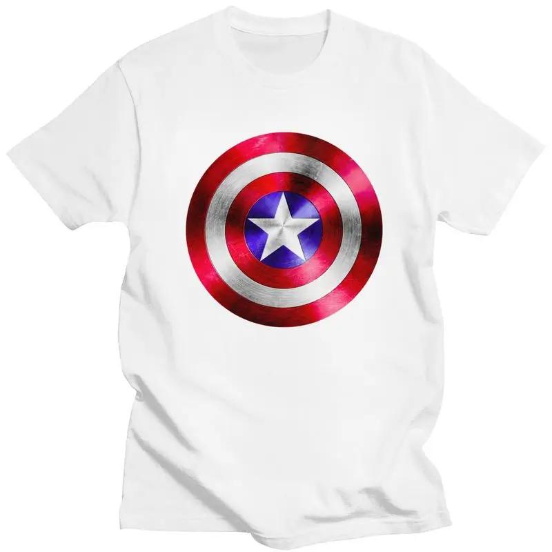 Handsome Captain America T Shirt Men Short Sleeves Cotton T-shirt Casual Shield Superhero Tees Fashion Tshirt