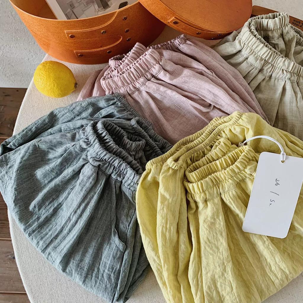 Kids Summer Lightweight Loose Anti Mosquito Solid Bloomer Pants for Boys and Girls