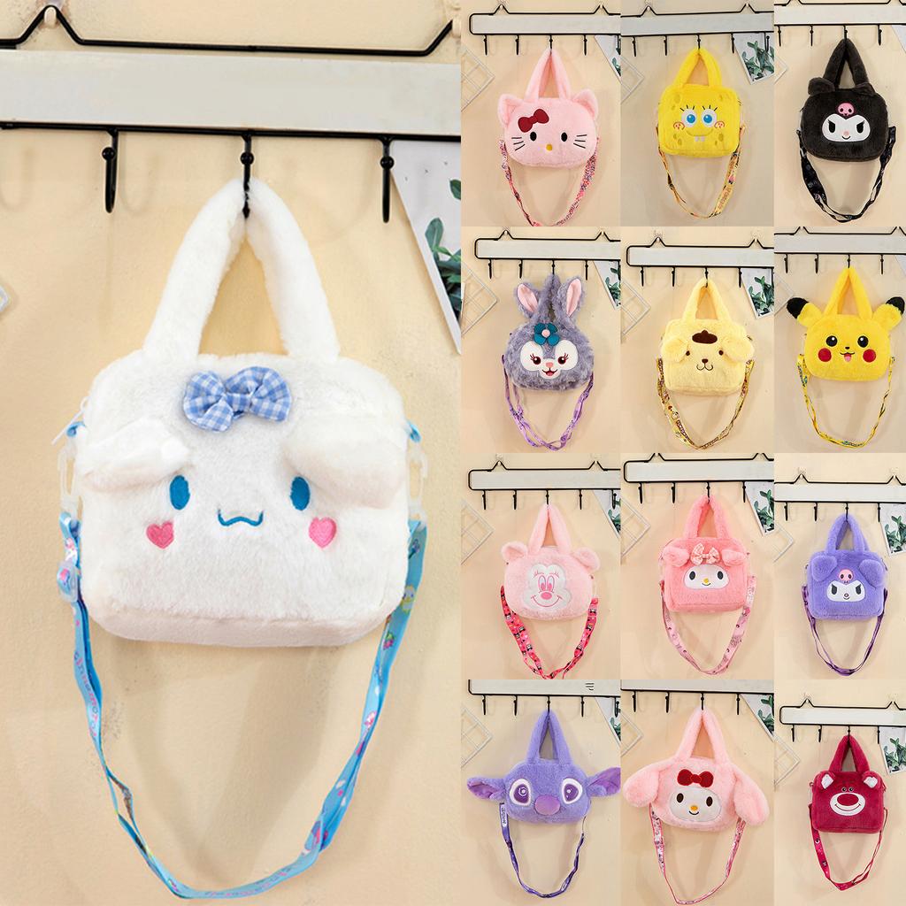 Cartoon-Muster Kurzes Plüschtasche Einzelne Umhängetasche, Crossbody-Tasche Aufbewahrung Hüfttasche