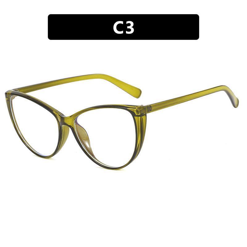 Large frame cat eye retro glasses frame anti-blue light Internet celebrity large frame glasses frame can be equipped with myopia plain flat glasses