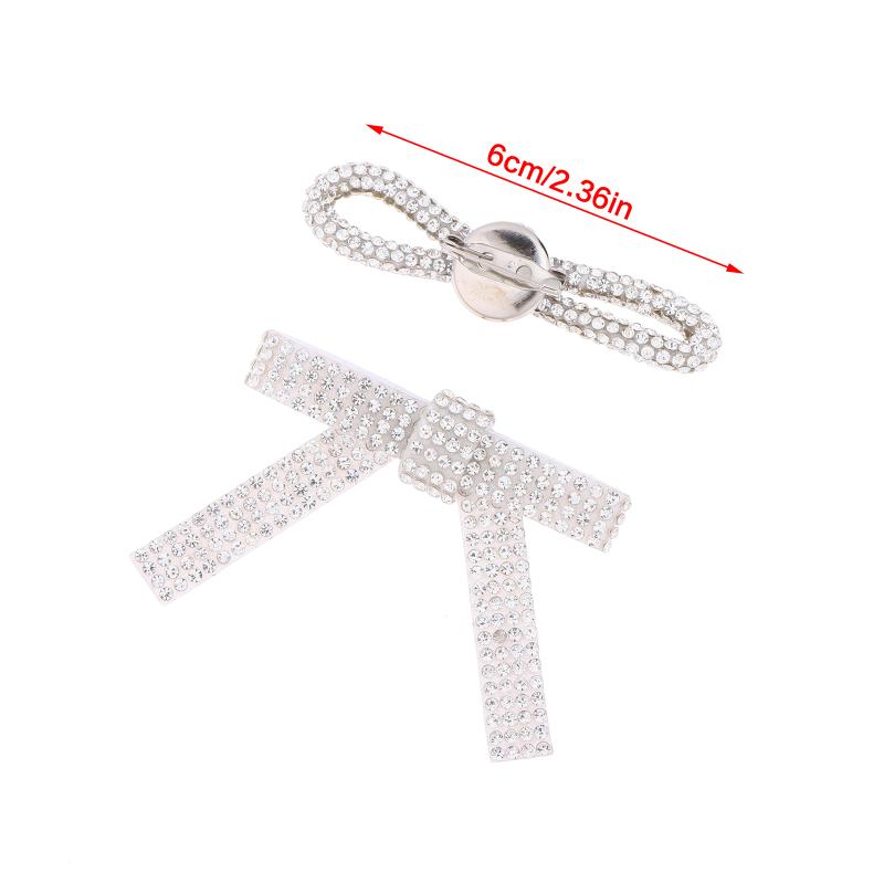 3/6Pcs Shiny Bow Brooch Collar Pin Clothing Accessories For Diy Garment Shoe Bag Jewelry Making Accessories