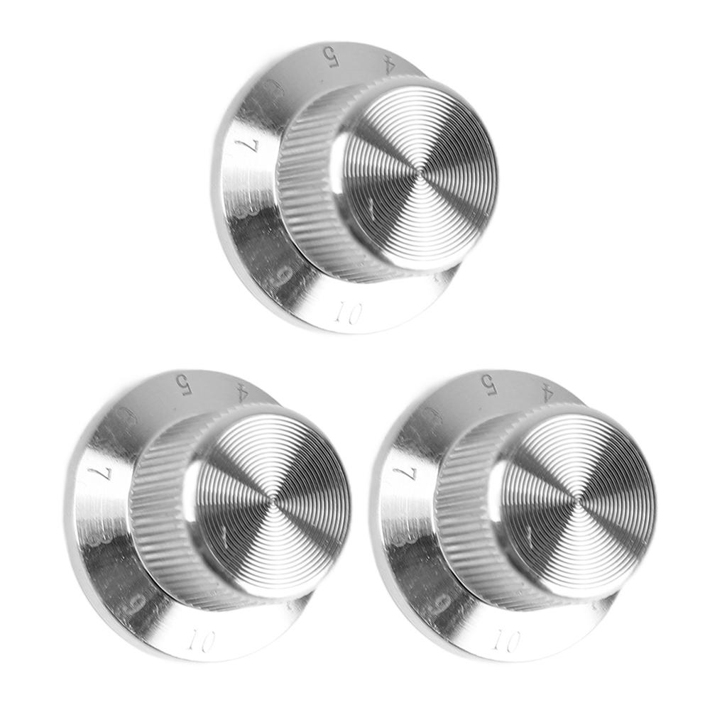 3Pcs Guitar Knob Metal Fine Surface Burrs Free Guitar Volume Control Knob Replacement with Hole