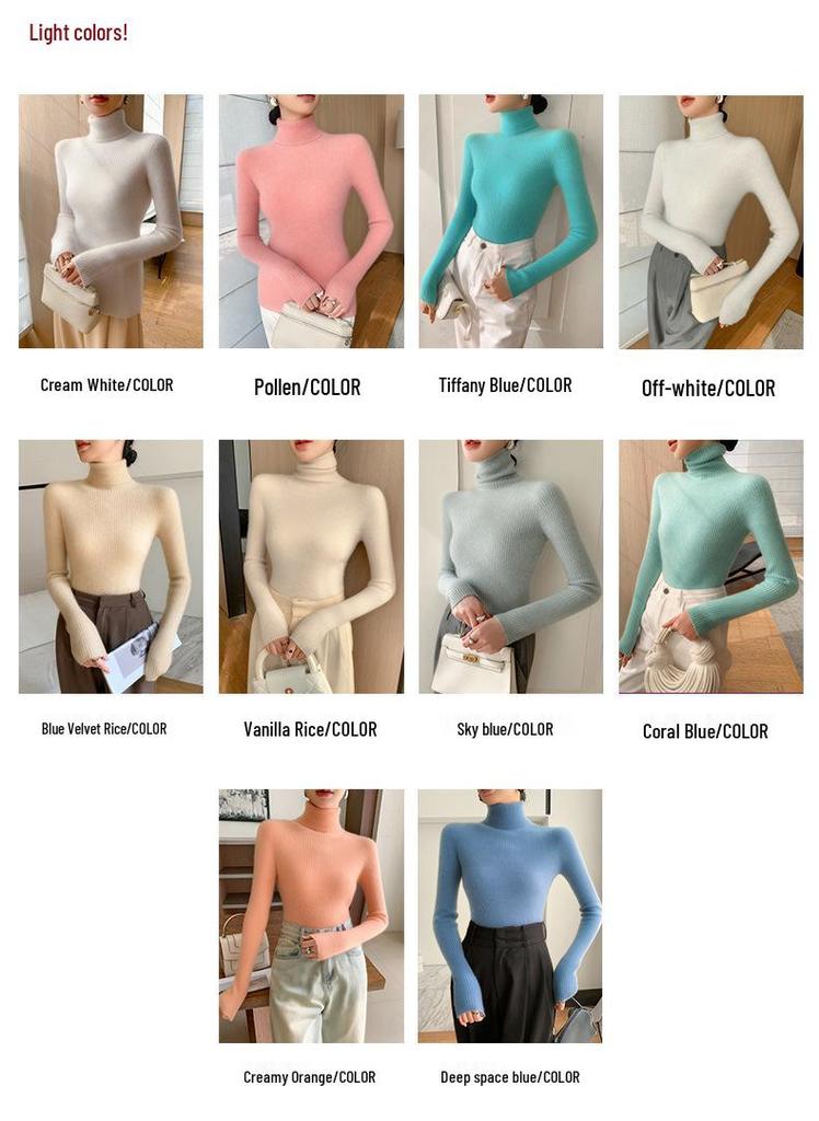 Women's Seamless Cashmere High-Neck Ribbed Sweater, Slim Fit, Body-Shaping, Slouchy Neck, Knit.