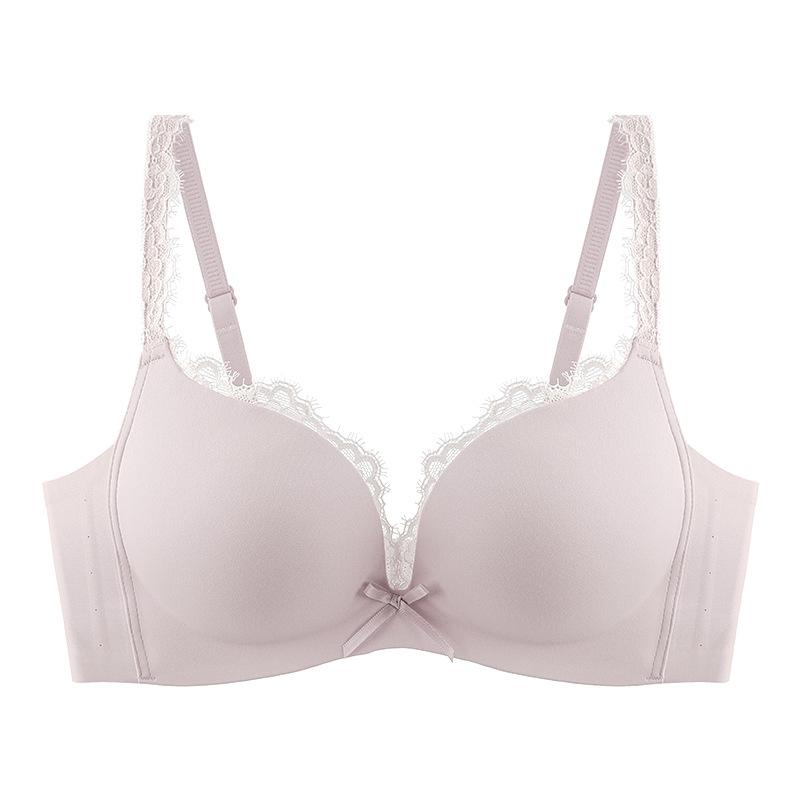 Traceless Lace Underwear Women's Small Breasts Gather and Show Big Palm Cup Shows Big No Steel Ring Close Breast Bra Cover