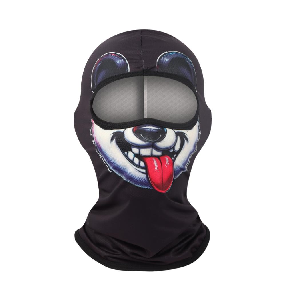Máscara Facial Esportiva Respirável Proteção Solar À Prova de Vento Cobertura para a Cabeça Forrada com Capacete Verão Estampada com Animais 3D Balaclava para Motociclista