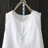 Women's Cotton Tank Tops Japan Fashion Summer Sleeveless Loose T-Shirts Tops Mori Girl Casual Button Down Shirts