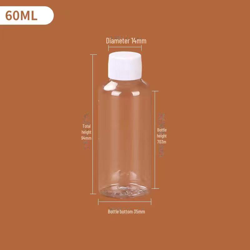 Transparent Plastic Bottle with Lid - Empty Small Trial Pack for Alcohol or Honey - Large Mouth Capsule Bottle