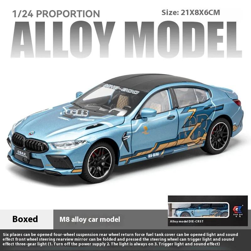 1/24 BMW M8 MANHART MH8 800 Supercar Alloy Metal Diecast Model Car Collect Hobby Bookshelf Computer Ornament Gift for Friend Box