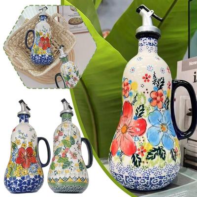 700ml Ceramic Olive Oil Dispenser Bottle Leak-Proof Jar Storage Sauce Cook Soy Oil Seasoning Se O1Z1
