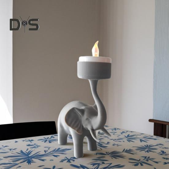 Svícen slona, votivní svícen na čajovou svíčku, stojan na svíčky do obývacího pokoje, koupelna, dekorace na stůl, figurka slona, ozdoba