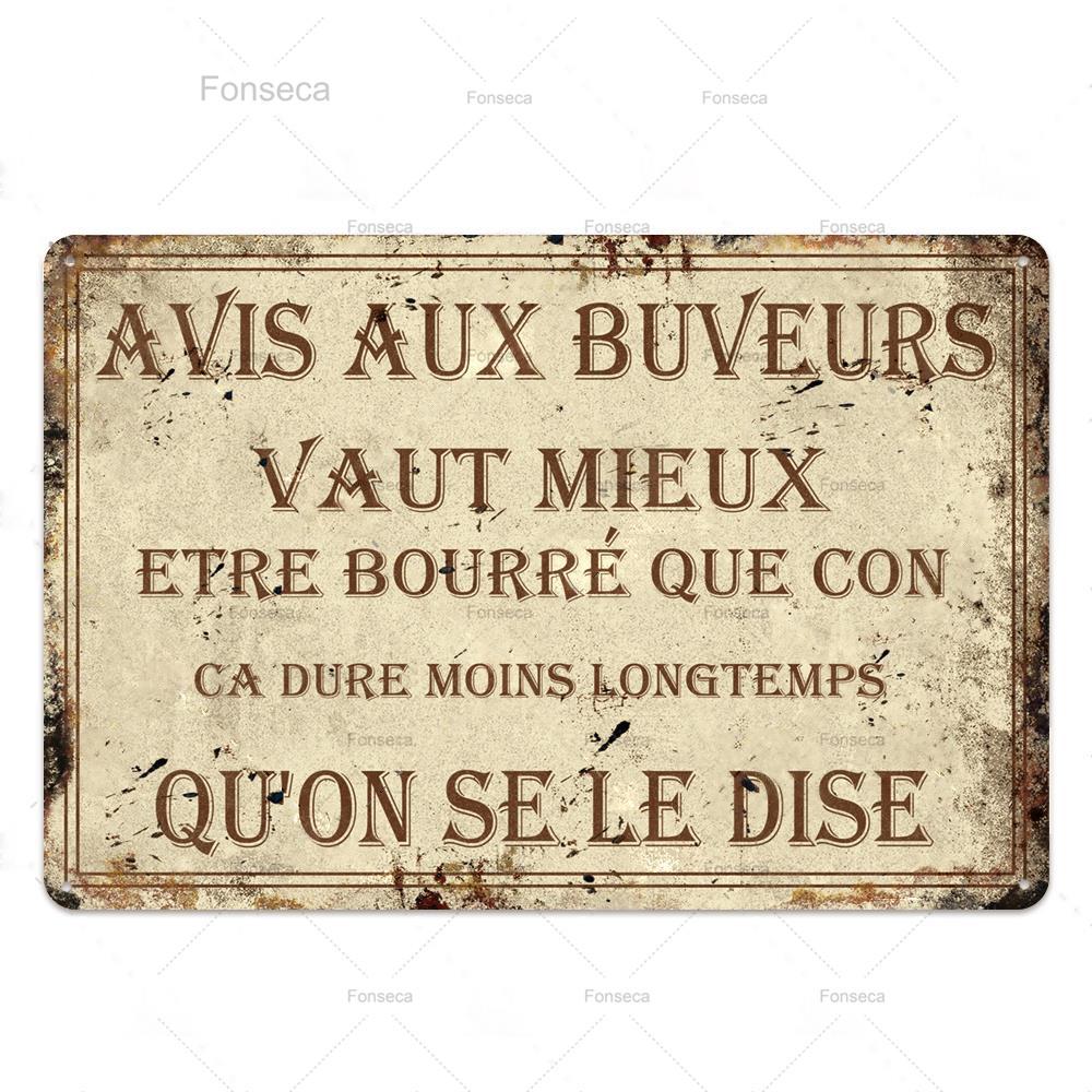 Place Des Aperos Plaque Metal Vintage French Retro Metal Tin Sign Bar Pub Club Wall Decor Iron Painting Decorative Plate