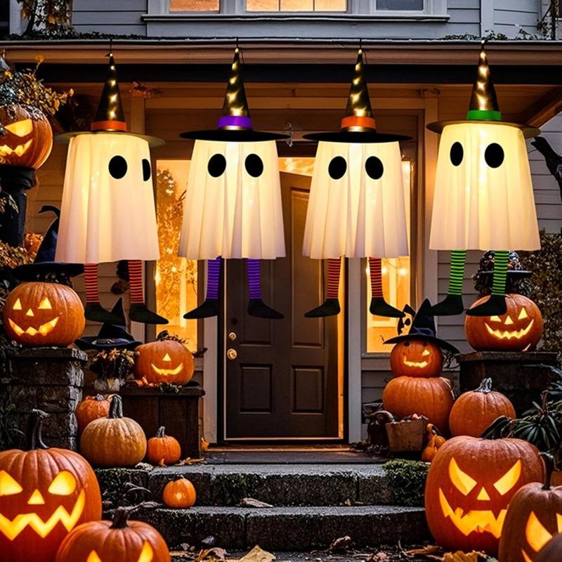 Halloween Hanging Witch Lamp Wizard Hat Night Light Ghost Festival Decor Scary Outdoor Indoor Horror Halloween Party Decoration