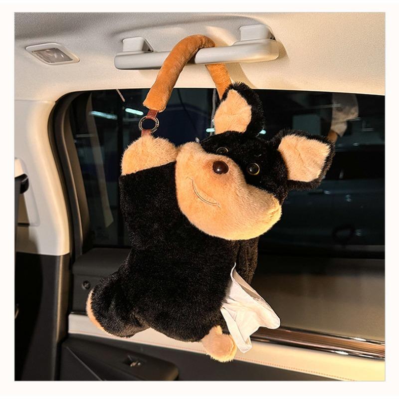 Cute Plush Bee Dog Creative Multi Functional Hanging Car Tissue Box