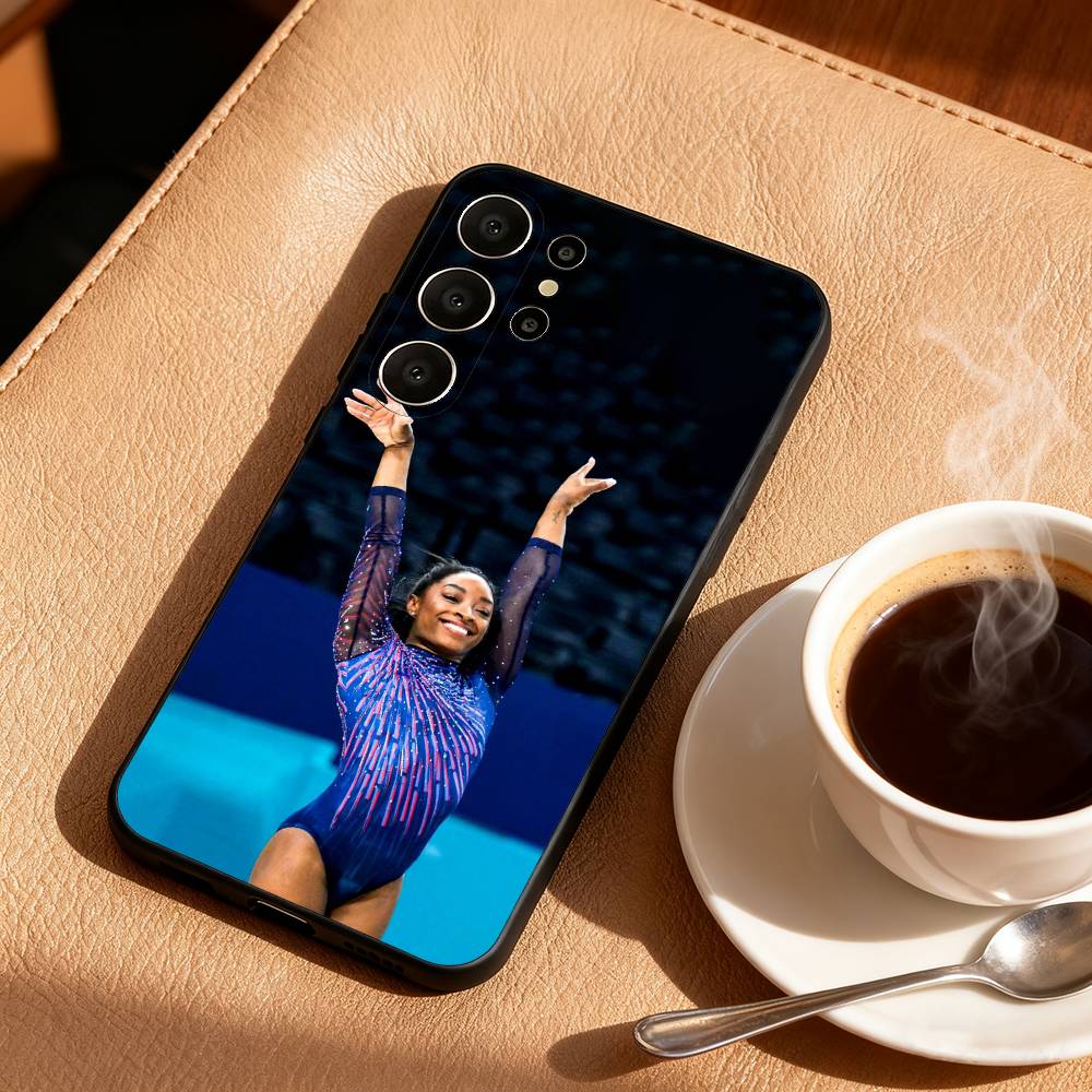 

S-Simone Bil-es Phone Case For Samsung S25,24,23,22,30,21,10,9,Ultra,Plus,Lite,FE Black Soft Case Samsung S25