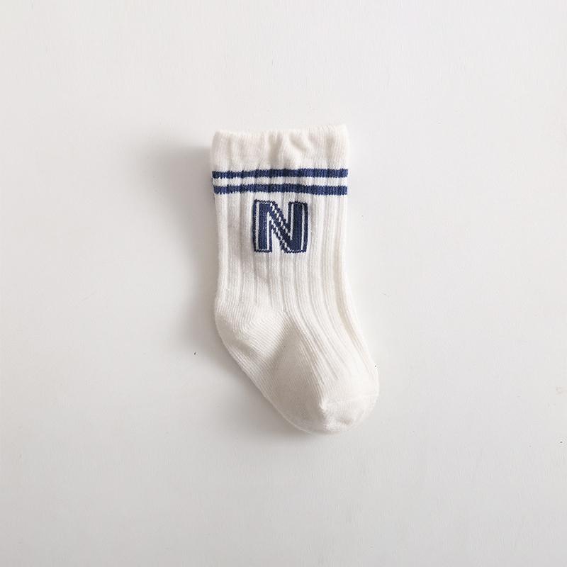 

Simple Letter Baby Socks Spring Autumn Newborn Cotton Sock Cute Solid Color Striped Kids Boy Girl Sport Socks S(0-1 years)