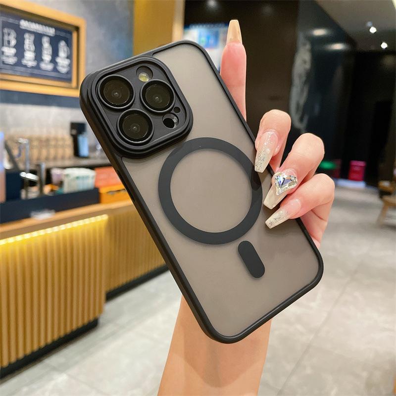 Applicable to iPhone16promax matte magnetic mobile phone case Apple 15 lens all-inclusive anti-drop 14 ultra-thin sheath