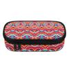 Pencil Case Wear Resistant Polyester Portable Smooth Zipper with Mesh Pocket Removable Divider and Pen Slots for Classroom Use