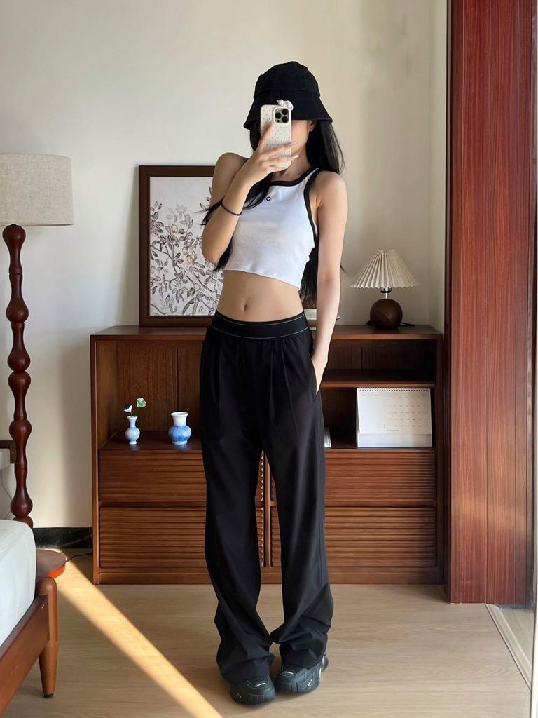 ALO Damen Sommer-Yogahose mit hoher Taille und weitem Bein - Dehnbar, Locker, Vielseitige Fitnessbekleidung