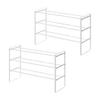 Yamazaki Jitsugyo (Yamazaki) Telescopic Shoe Rack 3 Tiers [Set of 2] Slim Shoes Approx. 24-32 Pairs of Shoes Storage White 7555 x 2