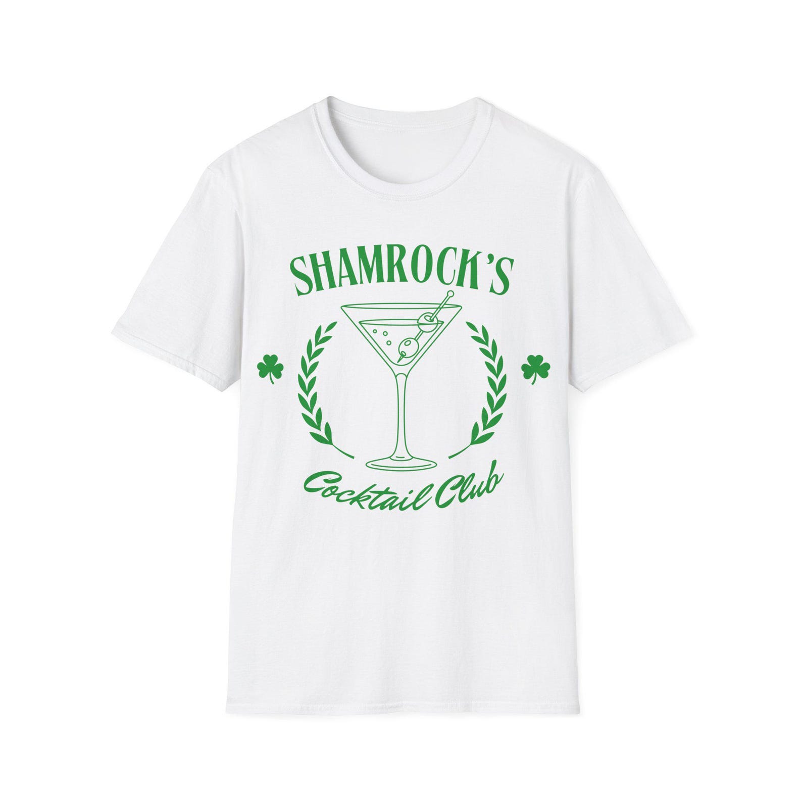 Shamrock s Cocktail Club T-Shirt | St. Patrick s Martini Graphic 2XL