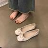 Fashion Flat Shoes for Women Spring  Autumn 2024 New Square Toe Silk Shallow Bow  Scoop Shoes Large Size 42 43 44  Ladies Shoes Women