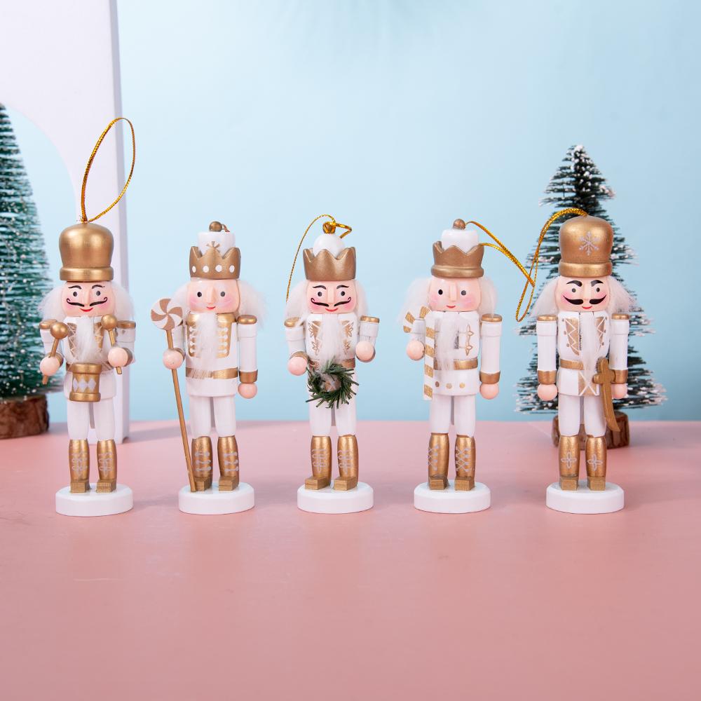 White & Gold Luxury Nutcracker Ornament Set